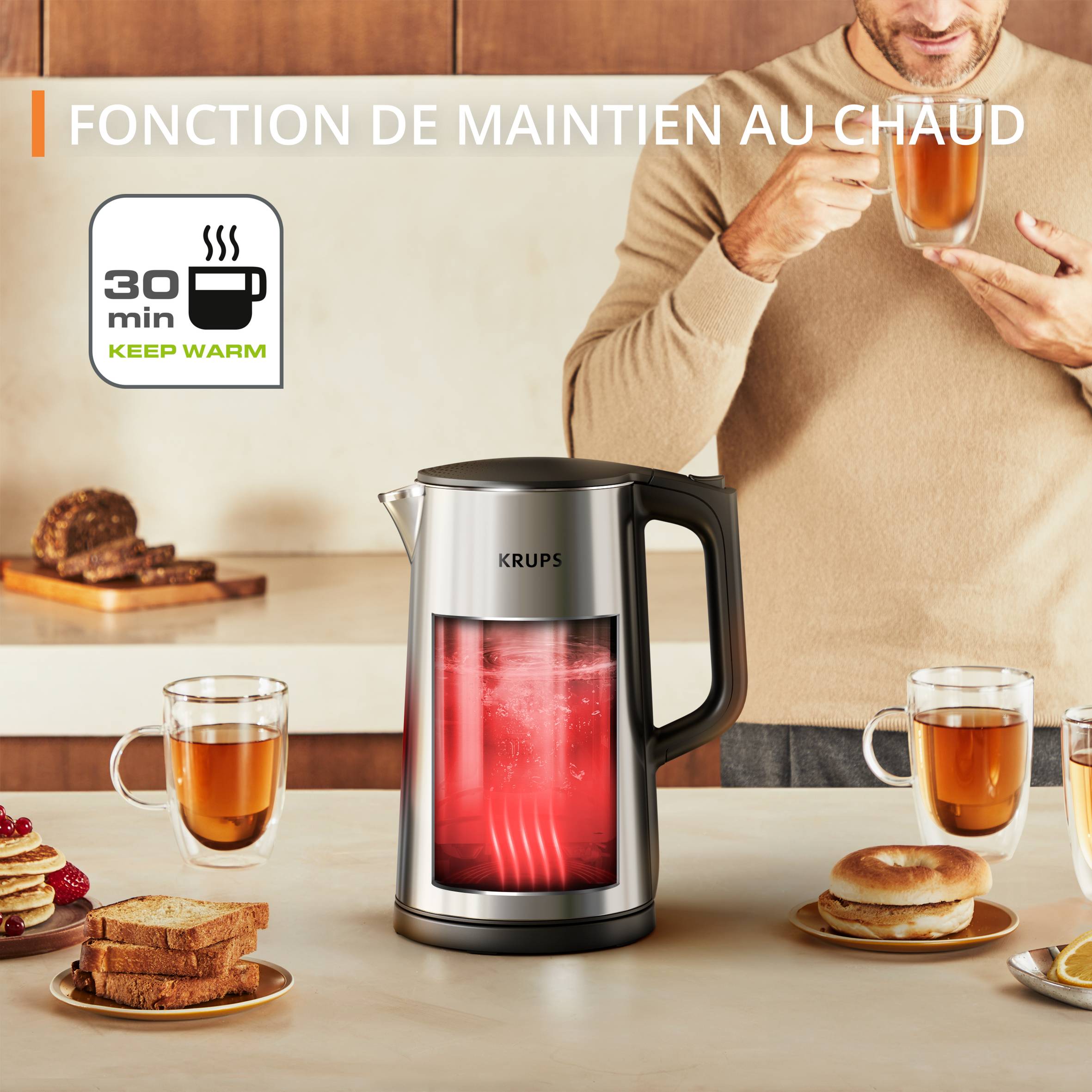 Bouilloire électrique Selection, 6 températures, Affichage en temps réel