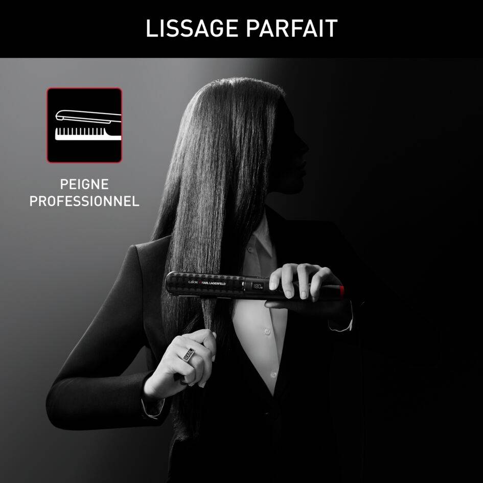 K/ Pro Stylist, Lisseur, Peigne professionnel intégré, 2en1,Calor x Karl Lagerfeld