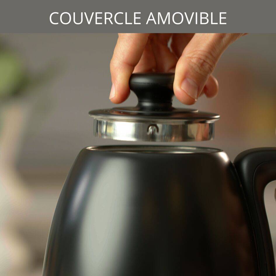 Bouilloire, Col de cygne, 8 réglages de température, Noire