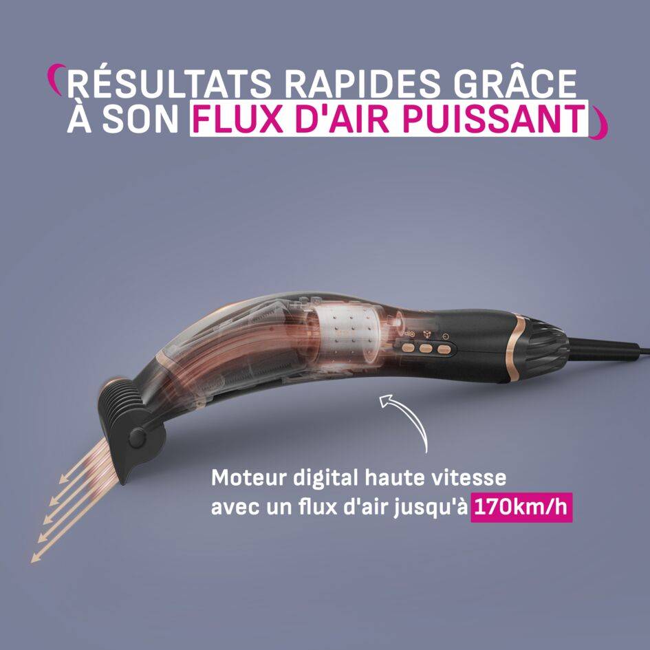 Air Motion, Sèche-cheveux Lissant, Léger, Moteur Digital, Effet Coanda, Calor 