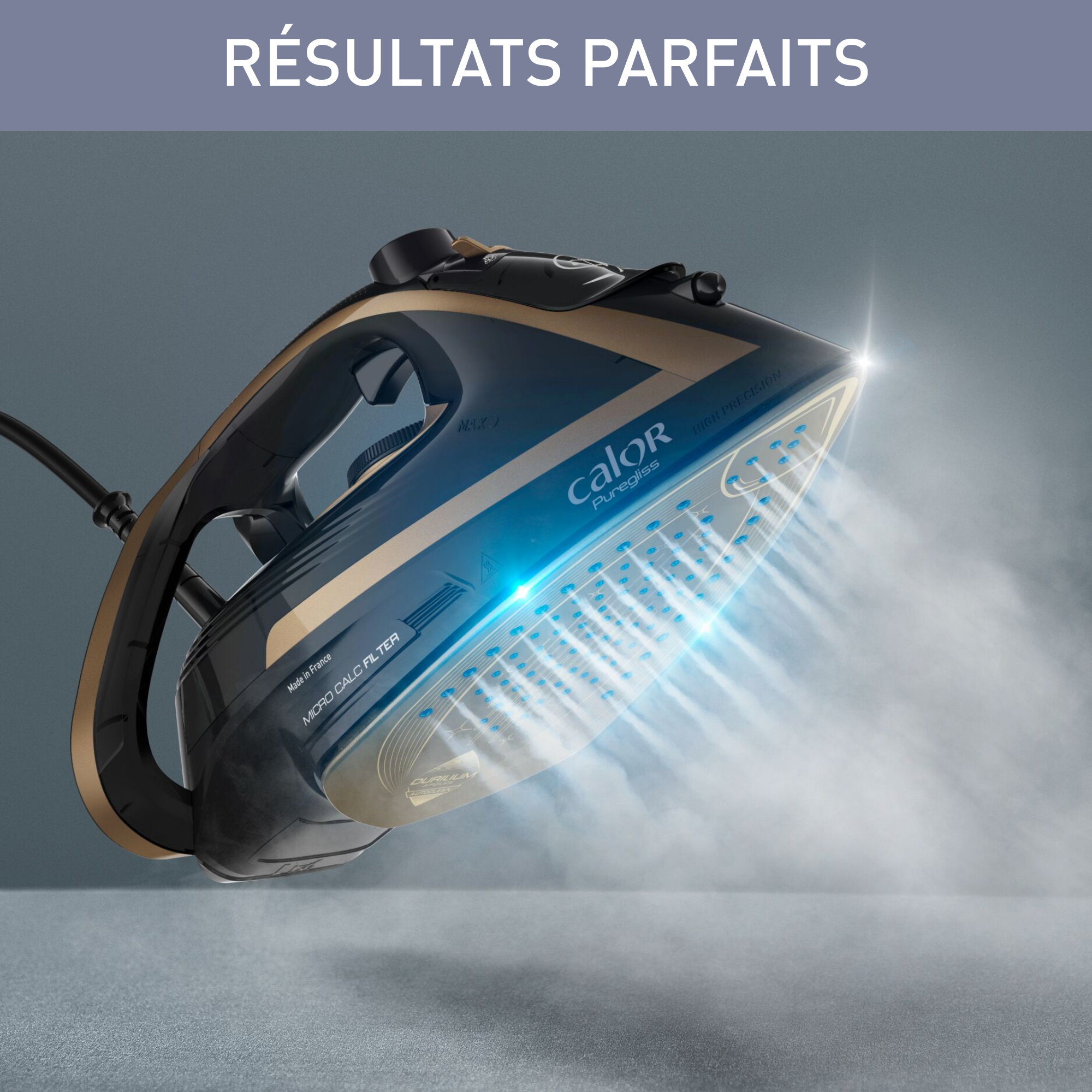 FER A VAPEUR Puregliss 3000 W NOIR ET OR