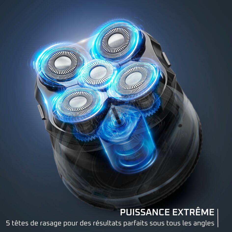 GentleBald, Rasoir tête, 5 têtes de rasage, Lames revêtement Titanium
