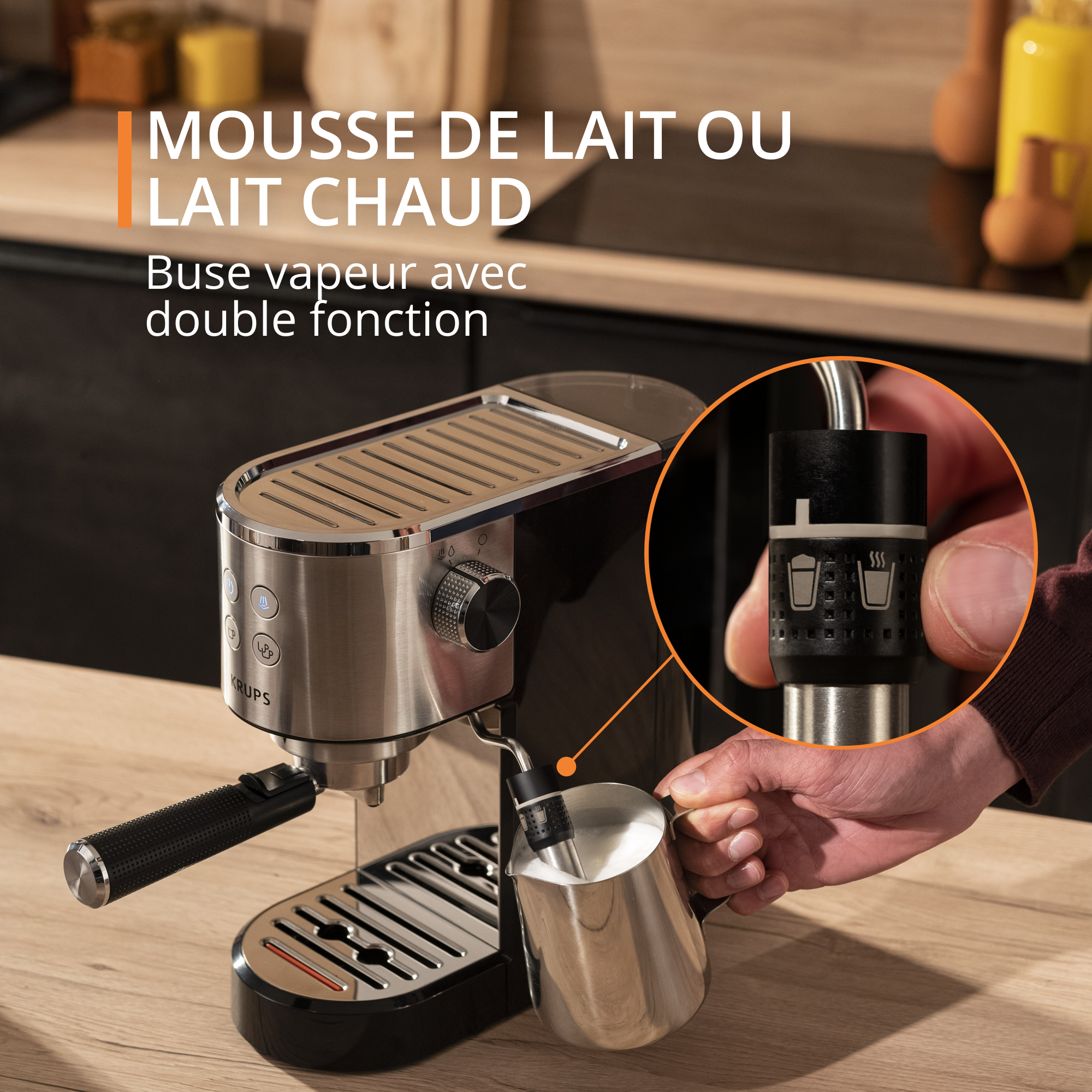 KRUPS Cafetière expresso à pompe Virtuoso + inox