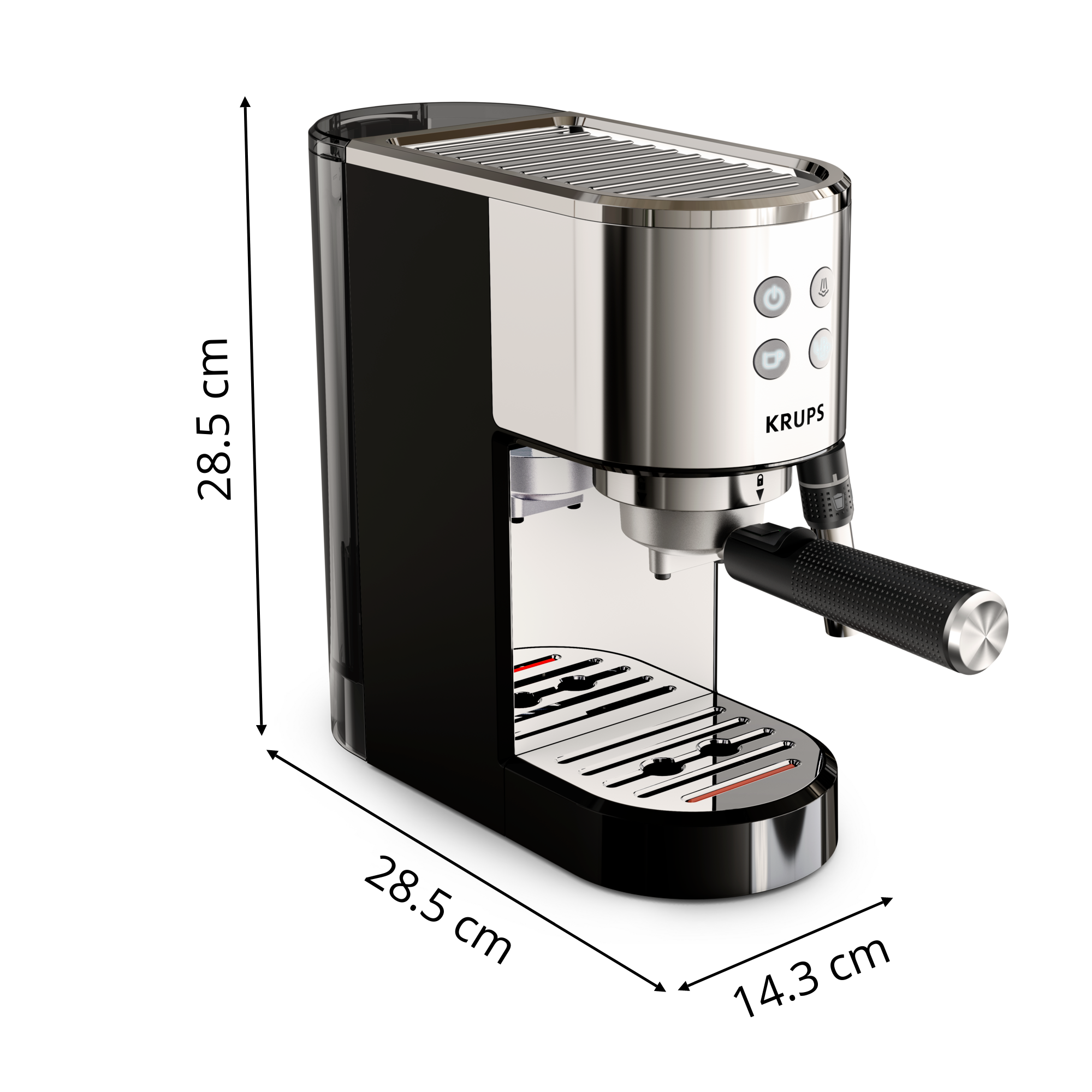 KRUPS Cafetière expresso à pompe Virtuoso + inox