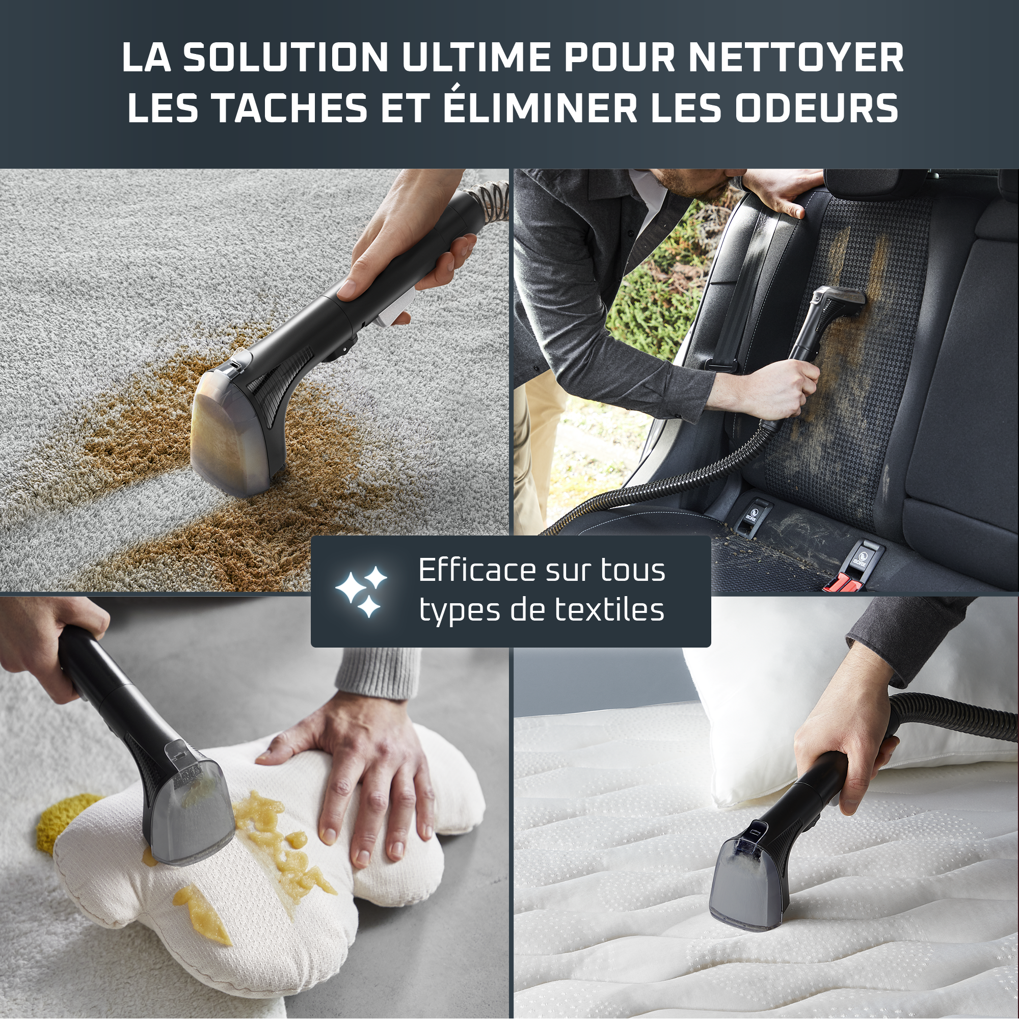 Clean It, Shampouineuse Détacheur, 750W, Polyvalent, Tous textiles