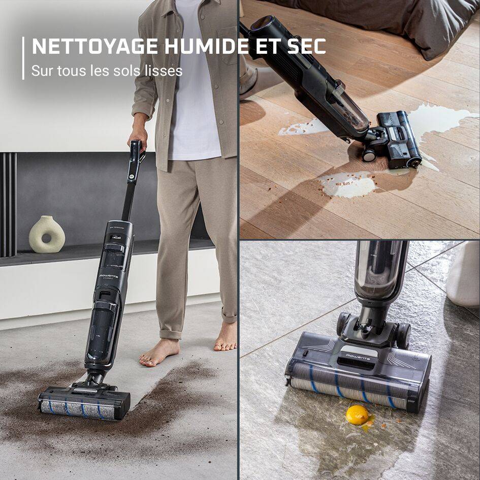 X-Clean 4, Aspirateur laveur sans fil, Aspiration et lavage simultanés pour gagner du temps