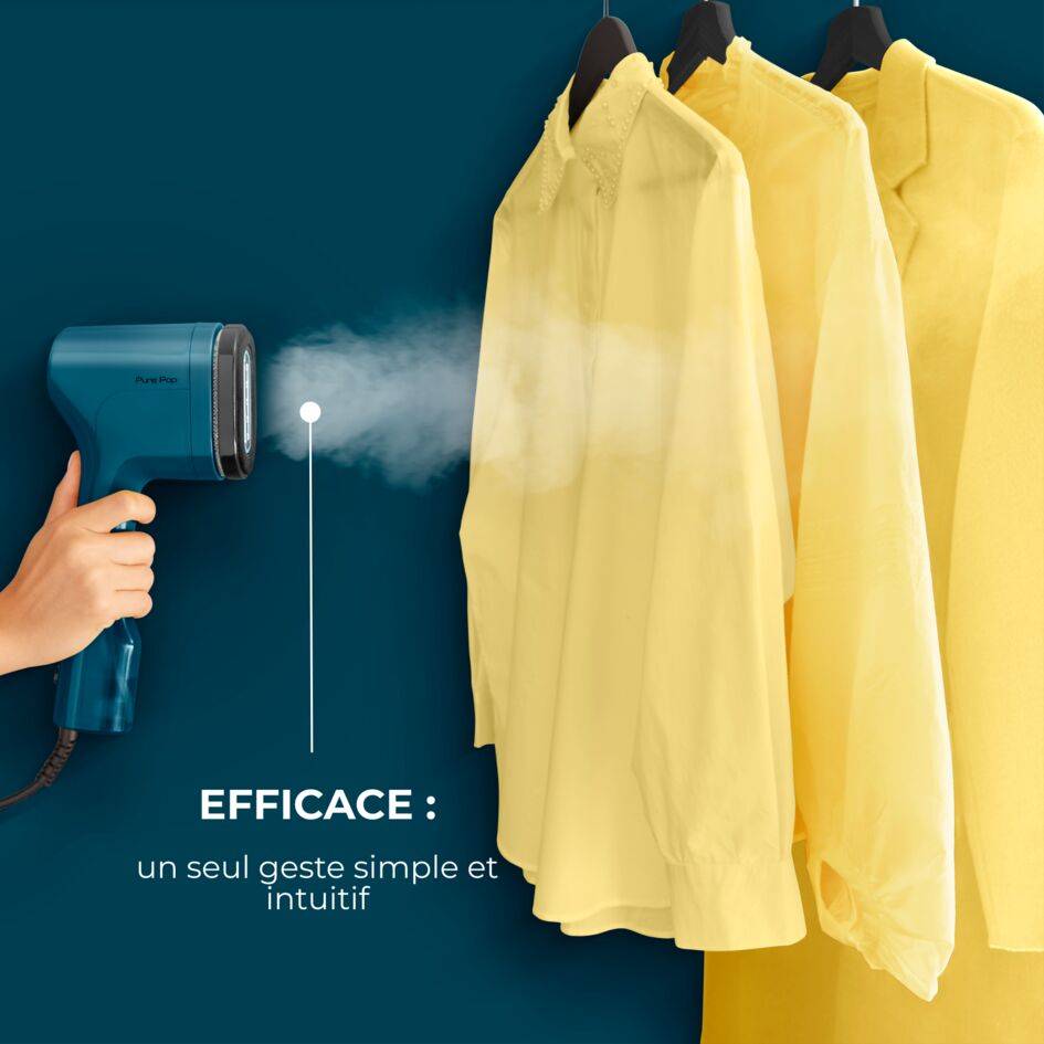 Pure POP Bleu, Défroisseur à main, 1300 W, 20&nbsp;g/min, Compact, Voyage, Calor
