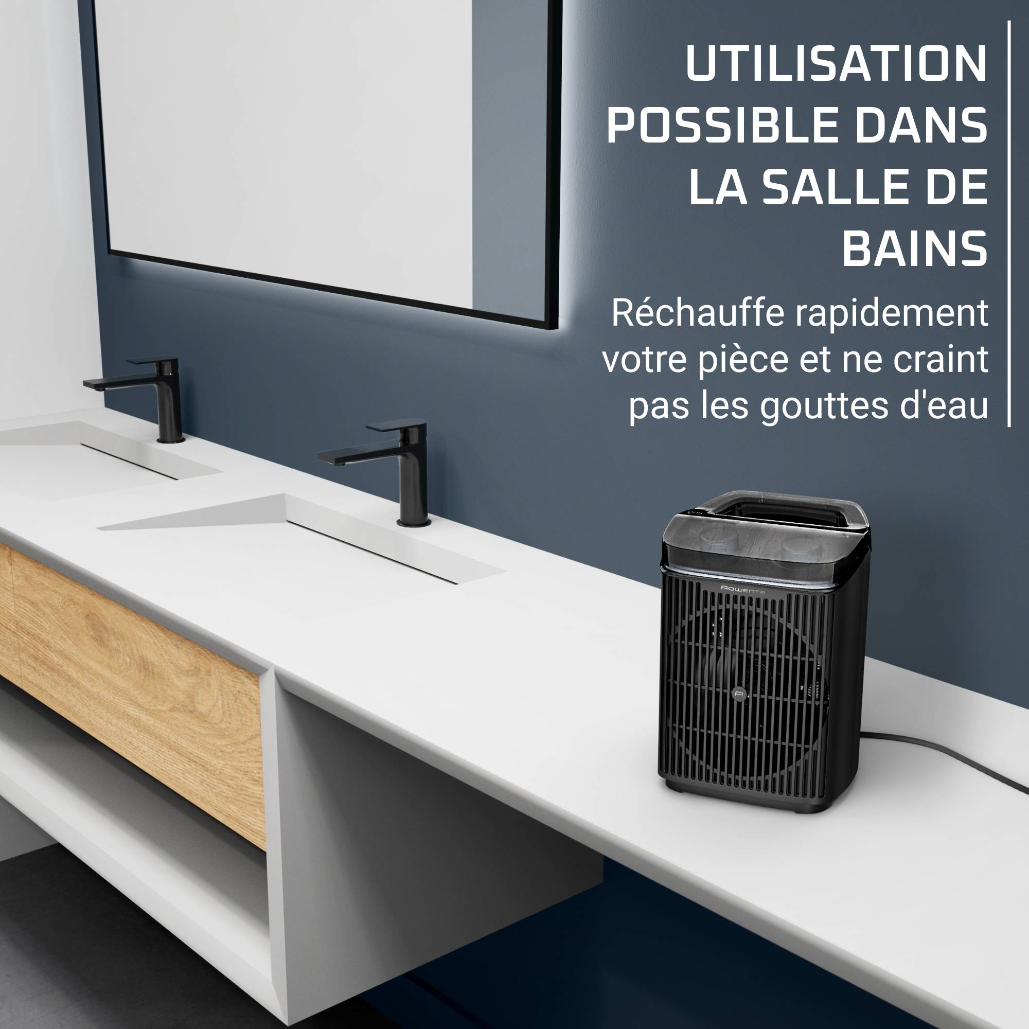 Intense Comfort Aqua, Radiateur d'appoint pour salle de bains, Silencieux, 2400 W