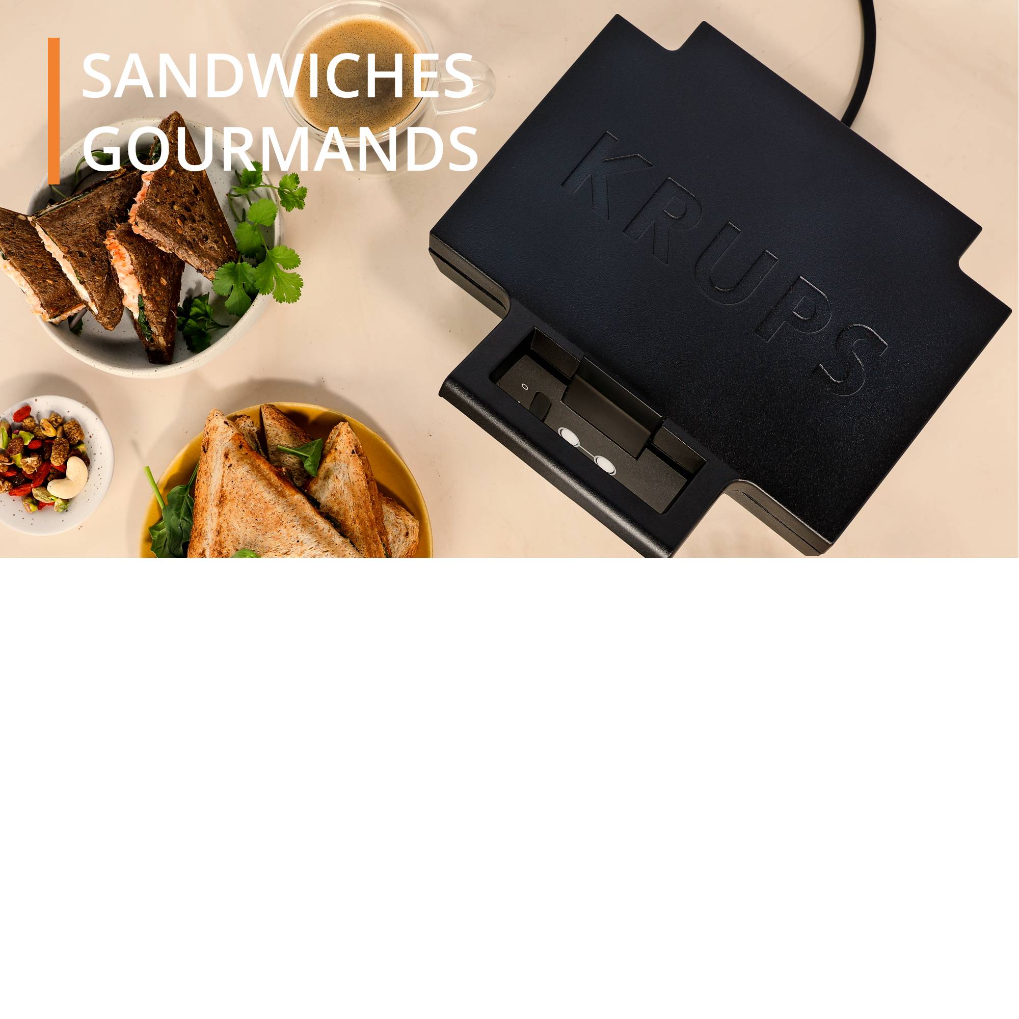 FDK Iconic, Appareil à croque-monsieur, Plaques antiadhésives en céramique, Croque-monsieur gourmands  