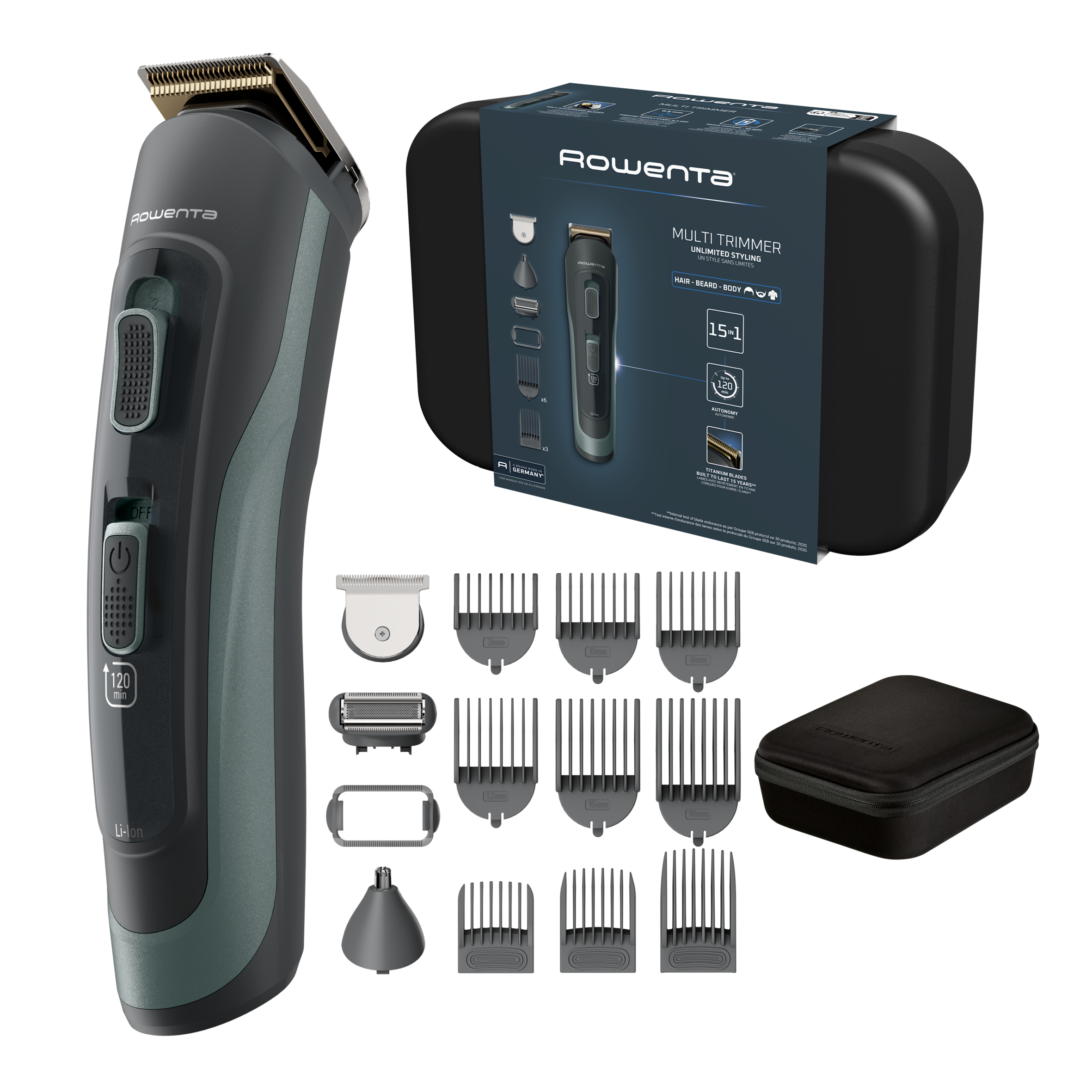 Selectium 15 en 1, Tondeuse multi-usage homme, Lames auto-affûtantes, Haute précision