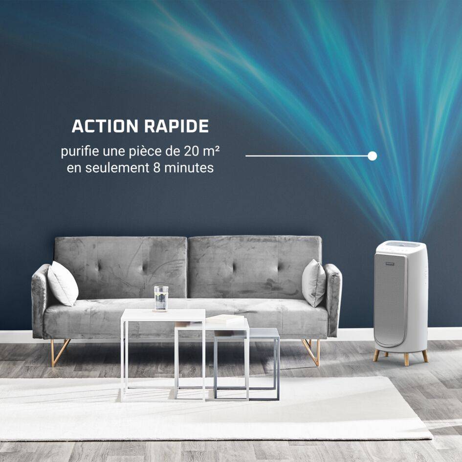 Intense Pure Air Home, Purificateur d'air, Filtration HEPA, CADR 360 m3/h, 32dB