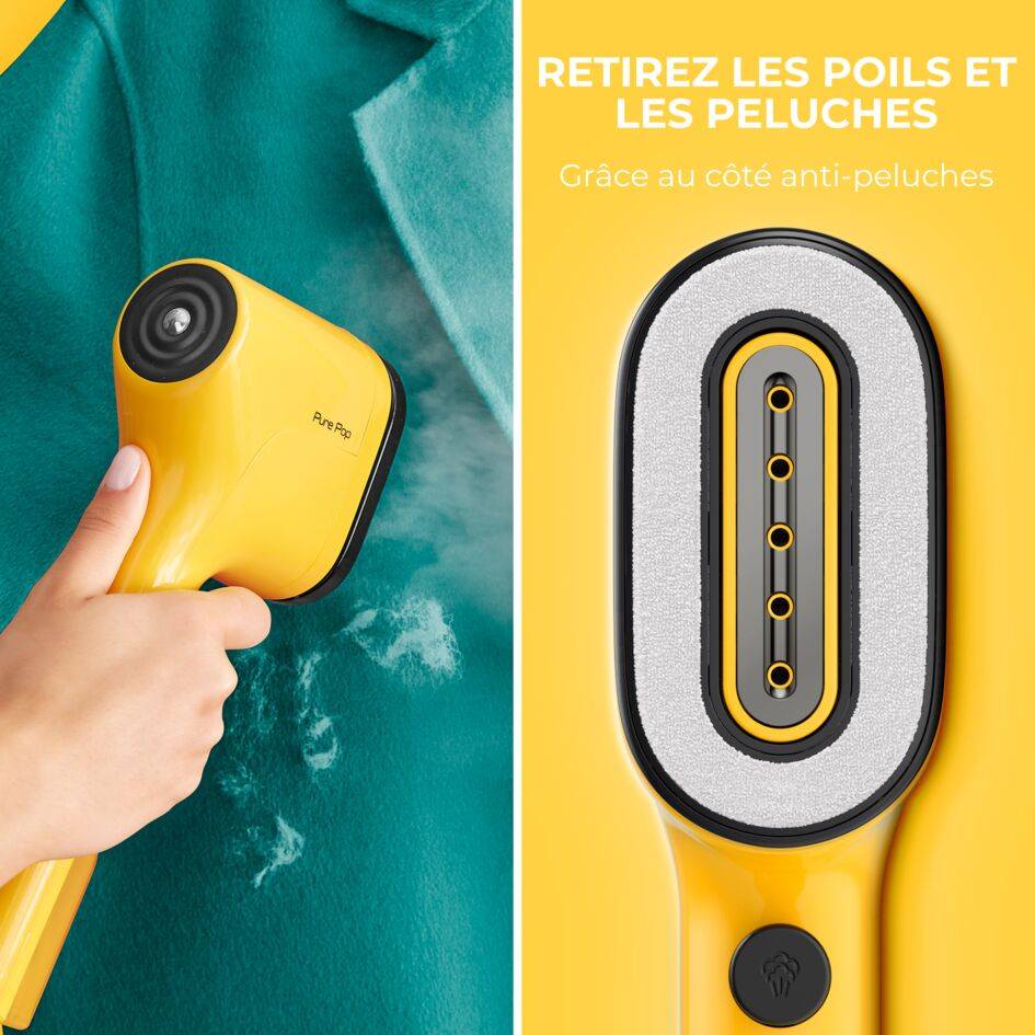 Pure POP Jaune, Défroisseur à Main, 1300 W, 20&nbsp;g/min, Compact, Voyage, Calor