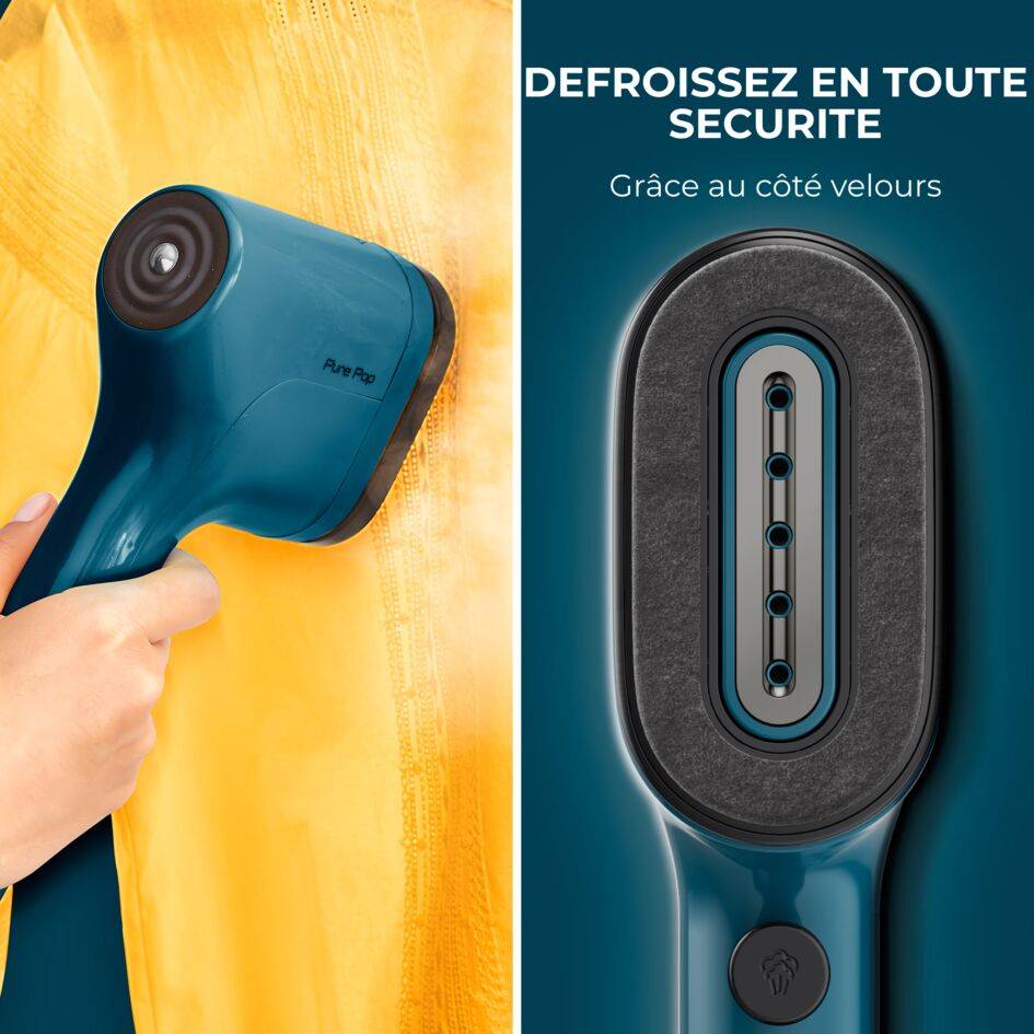 Pure POP Bleu, Défroisseur à main, 1300 W, 20&nbsp;g/min, Compact, Voyage, Calor