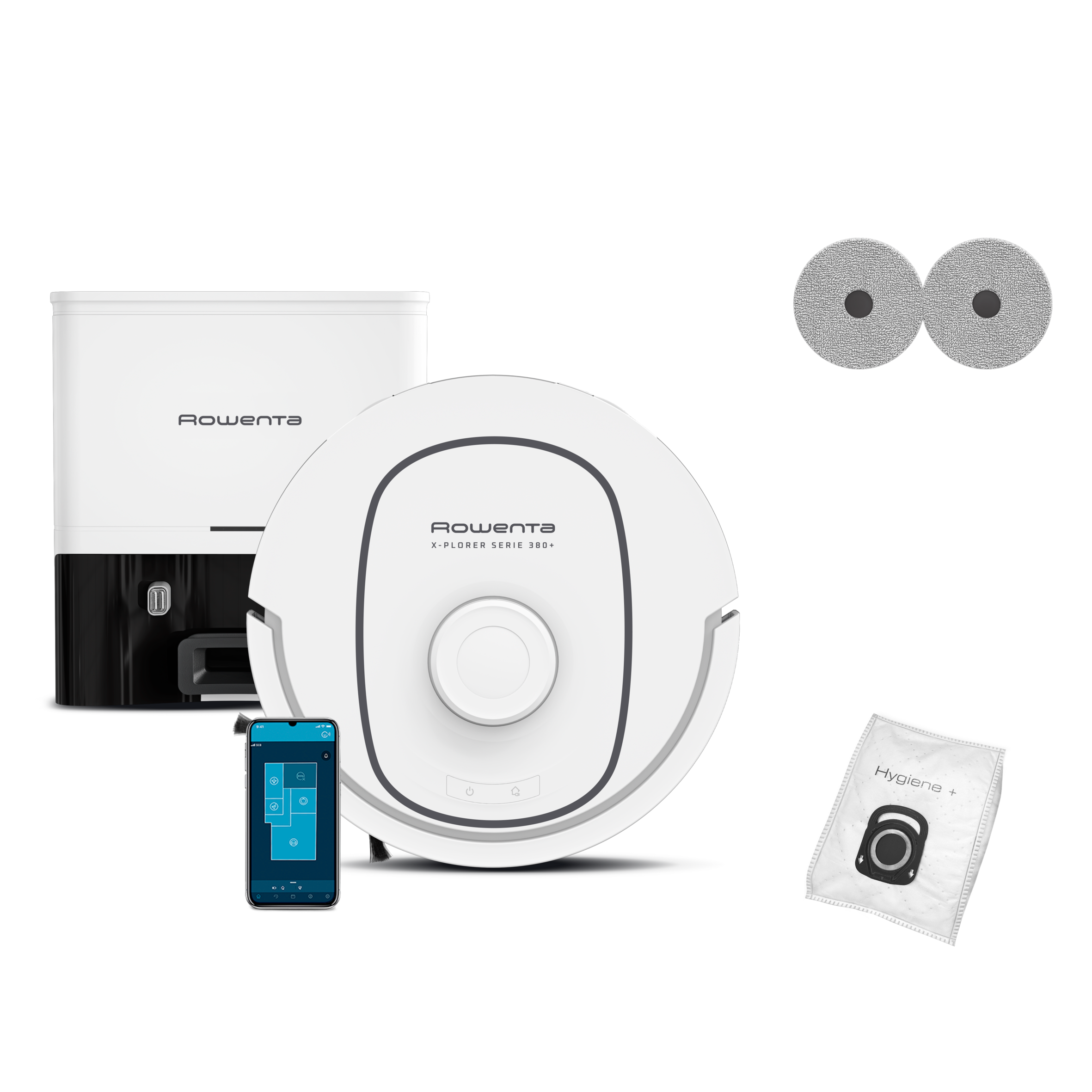 X-Plorer Série&nbsp;380+, Aspirateur robot laveur, Modèle Animal & Allergie, 8&nbsp;000&nbsp;Pa