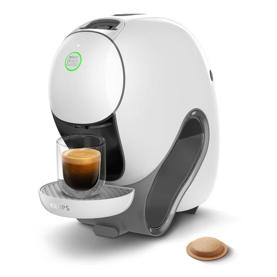 NESCAFE DOLCE GUSTO NEO CAFFE - Machine À Café KRUPS  pour Dosettes Compostables - Technologie Brevetée SmartBrew 3-En-1 - Cafetière Connectée - Cafés noirs, KP830110