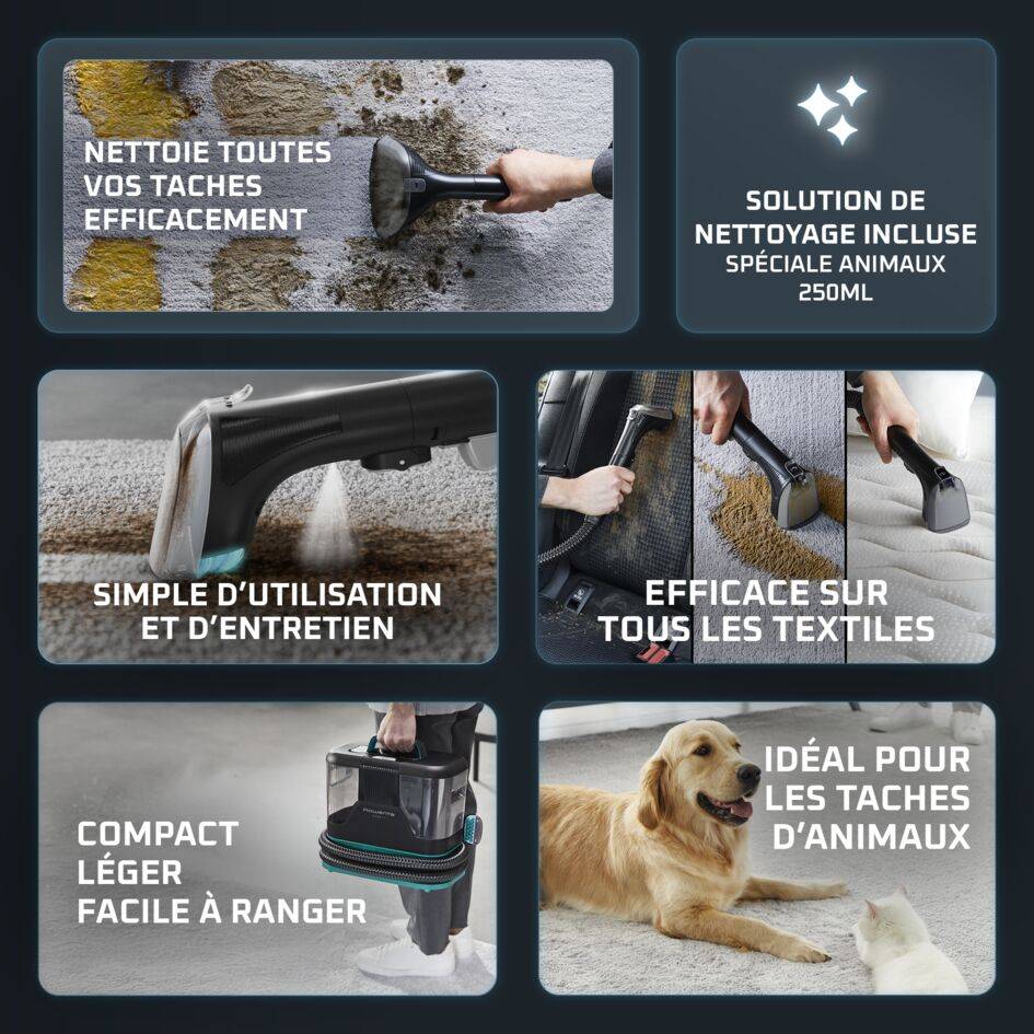 Clean It, Shampouineuse Détacheur, 750W, Polyvalent, Tous textiles