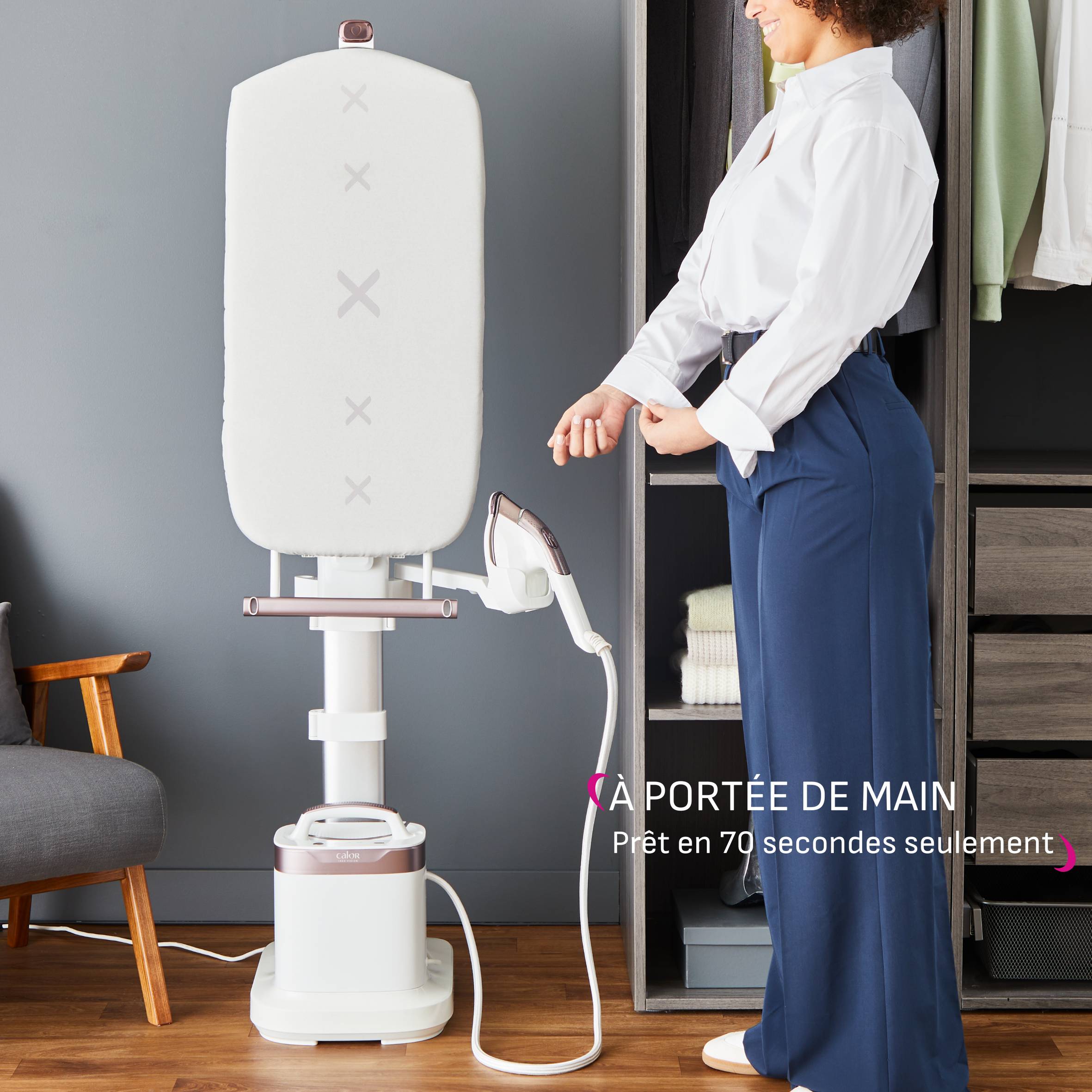 Ixeo Vision, Défroissage et repassage tout-en-un, Planche multi-positions
