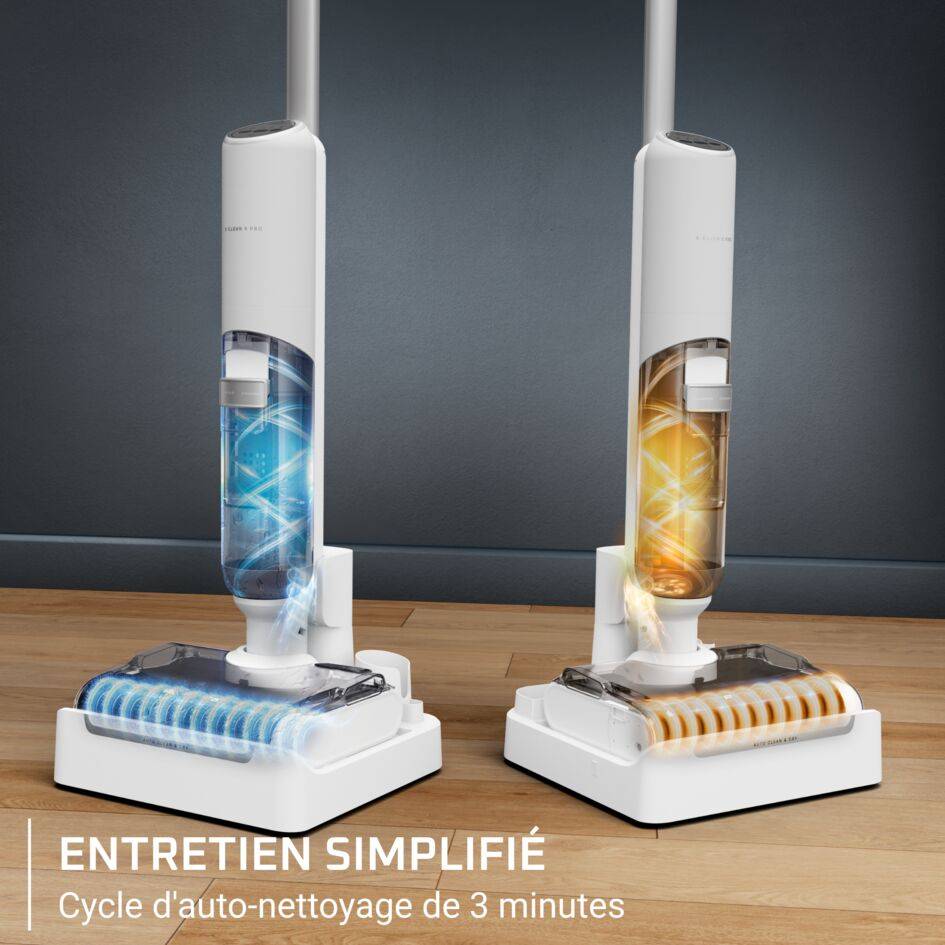 X-Clean 5 Pro, Aspirateur laveur sans fil, Longue autonomie, Nettoyage et séchage automatique