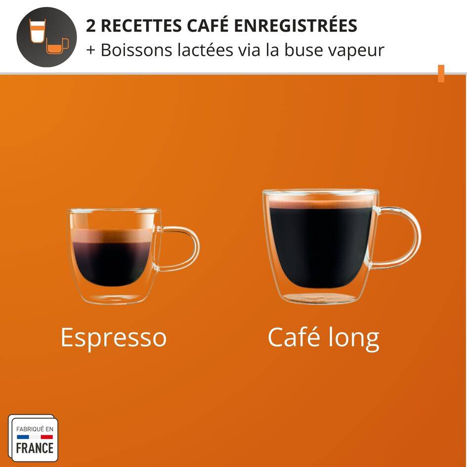 Essential, Machine à café à grains, Ecran LCD, Buse vapeur pour cappuccino, KRUPS