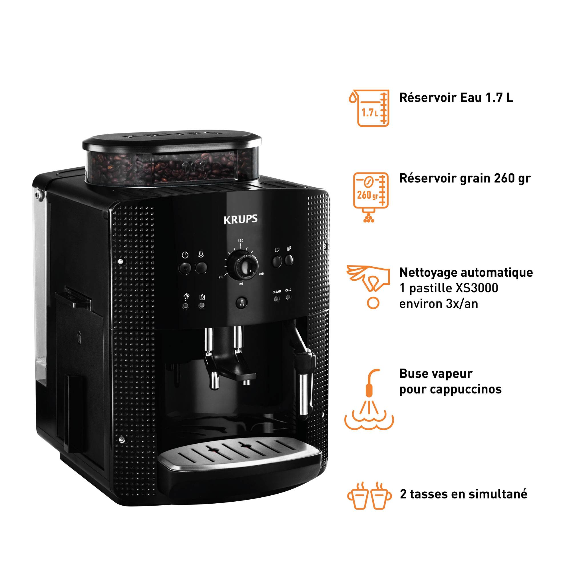 RECONDITIONNÉ Essential, Machine à café à grain, 3 boissons 
