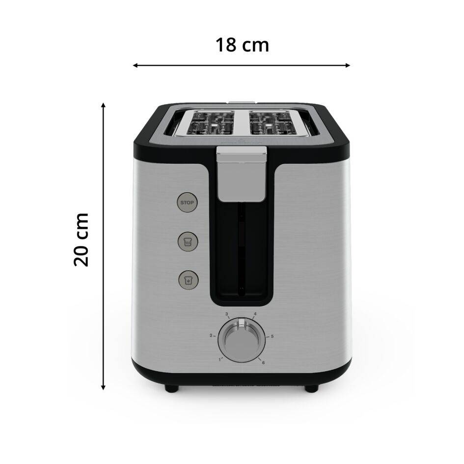 Grille-pain, Control line, 2 fentes, Inox