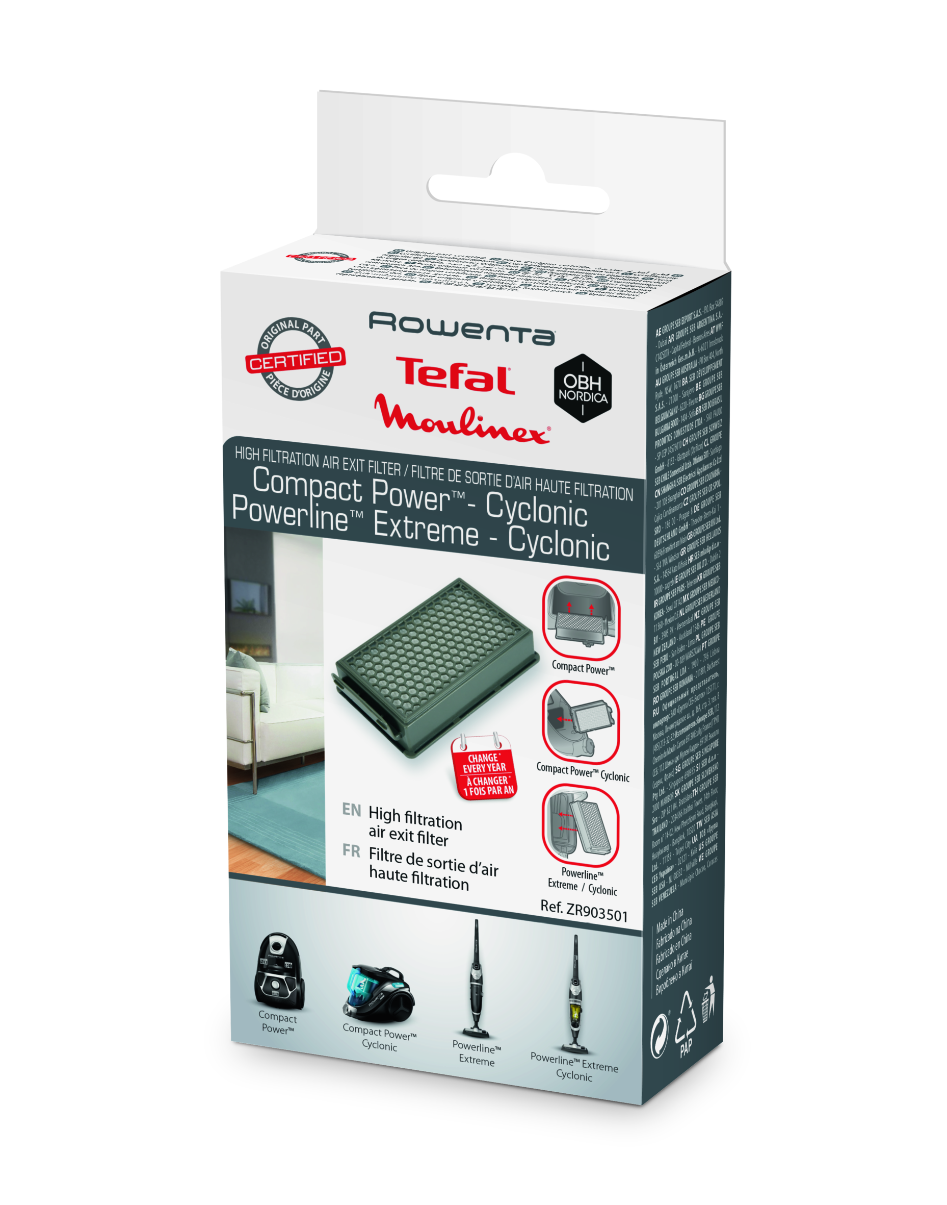 Filtre de sortie d'air haute filtration ZR903501