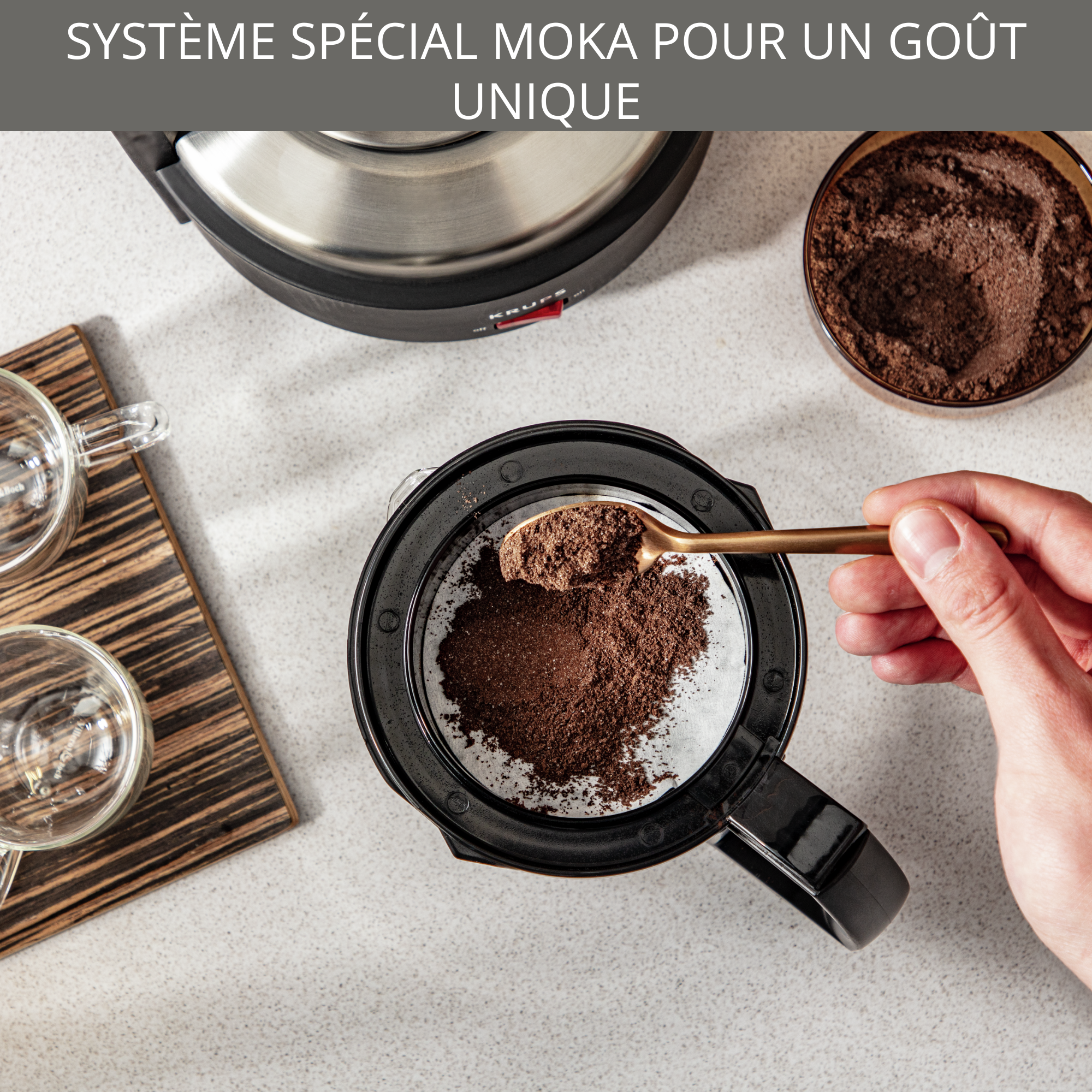 CAFETIERE PRESSION NOIR INOX 12 TASSES