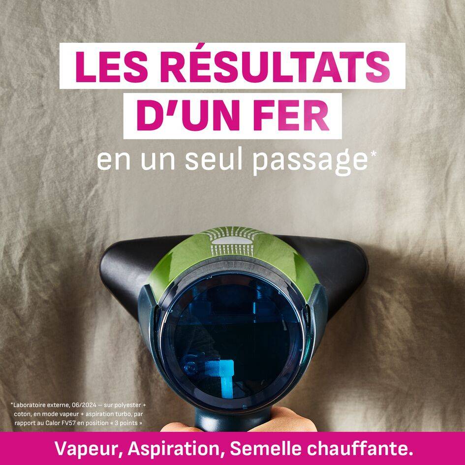 AeroSteam, Défroisseur à main révolutionnaire, Résultats d'un fer en un seul passage*, Réservoir 100 ml, Calor