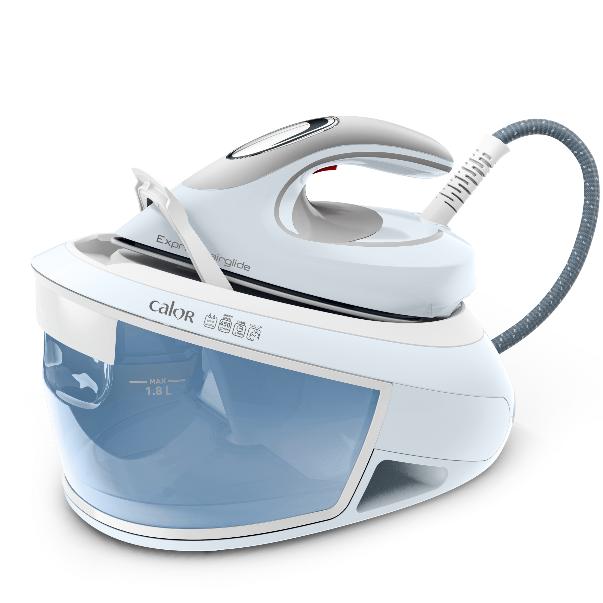Express Airglide, 6,6 bars, 120g/min, fonction pressing 450g/min, Fabriquée en France
