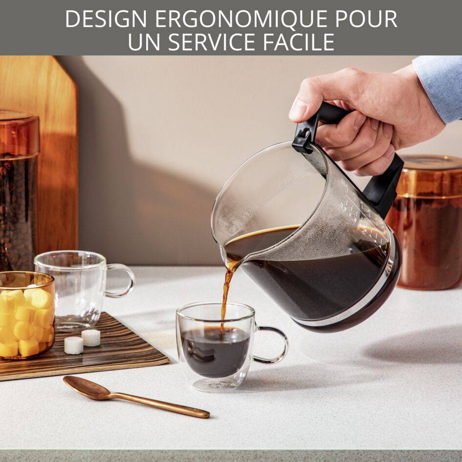 CAFETIERE PRESSION NOIR INOX 12 TASSES