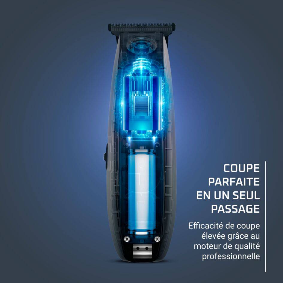 Barber Experience, Tondeuse de finition pour homme, Lame en T, Revêtement DLC