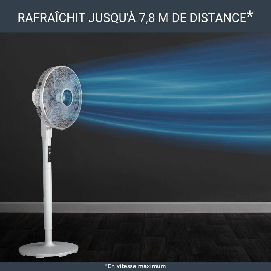 Turbo Silence Extrême+, Ventilateur sur pied, 75m3/min, silencieux 35dB, télécommande