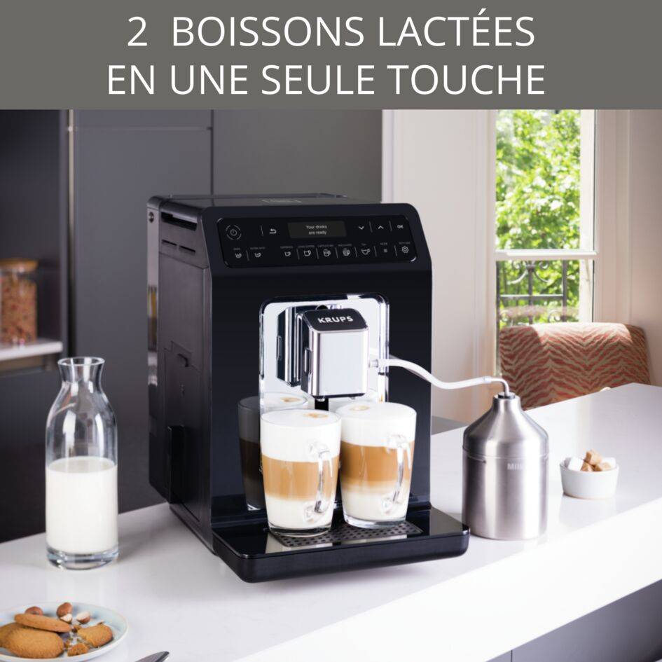 Evidence noire avec pot à lait inox