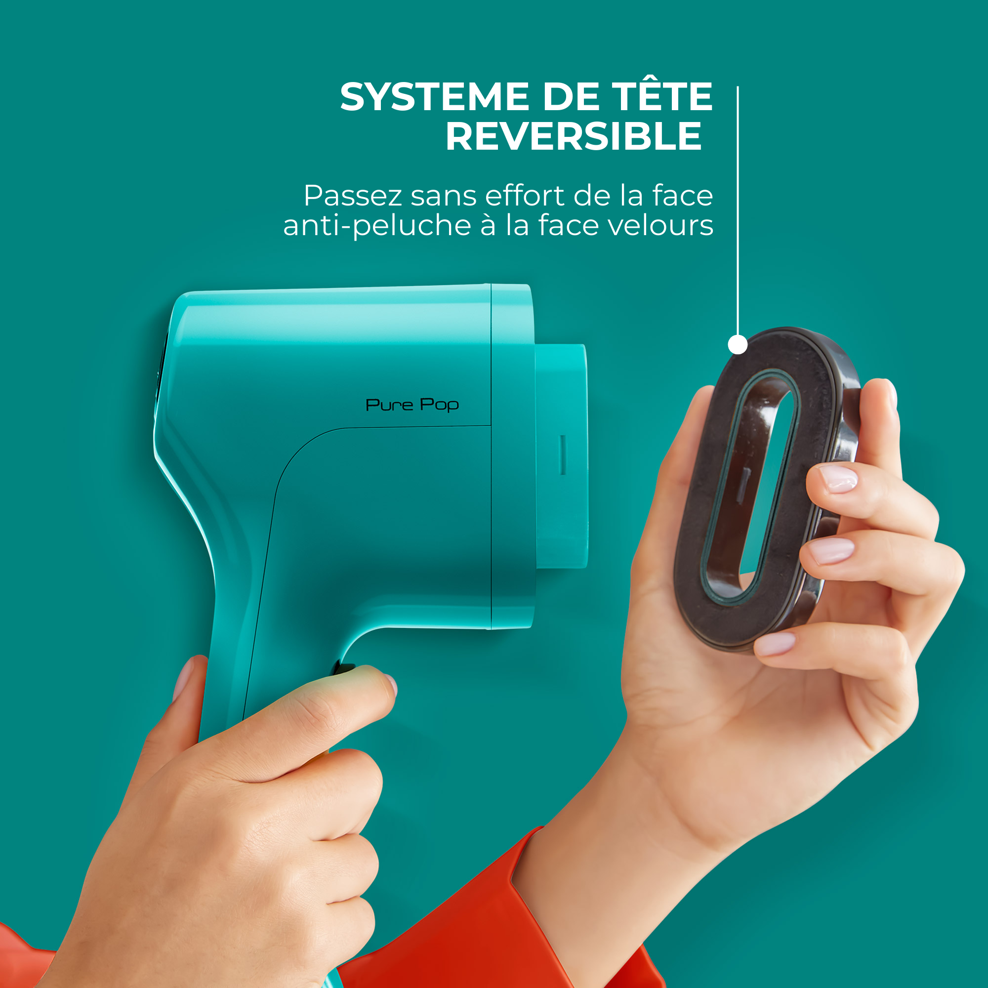 Pure POP Vert, Défroisseur à Main, 1300 W, 20 g/min, Compact, Voyage, Calor