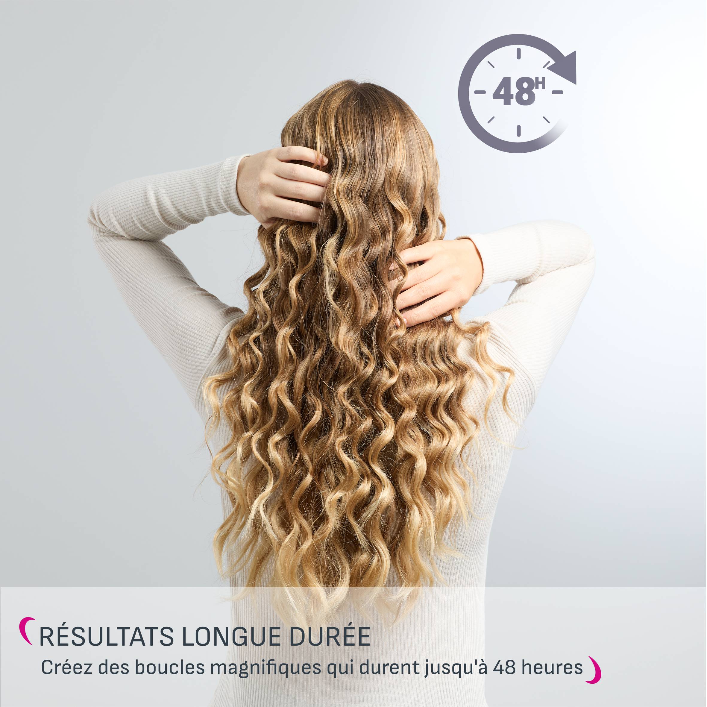Twist Curl, Boucleur cheveux, Fer à boucler forme coudée, 3 tailles de boucles