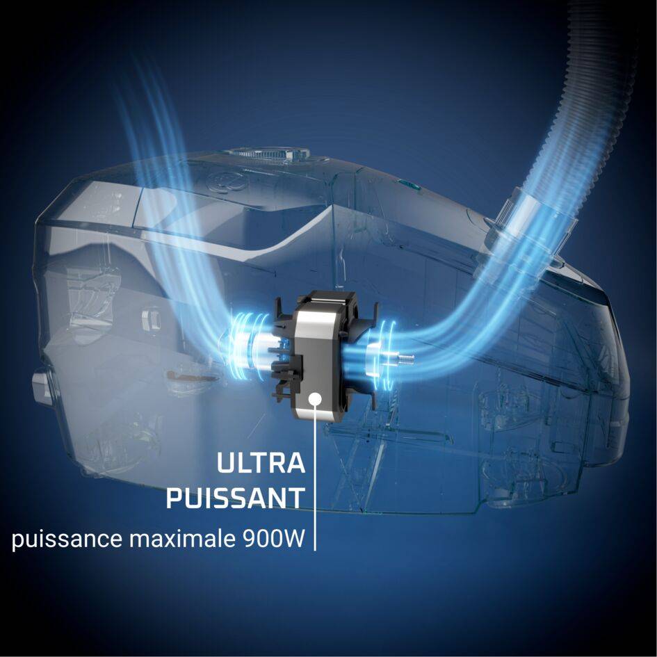 Green Force Max, Aspirateur avec sac, 900W max, Eco-conçu, Fabriqué en France