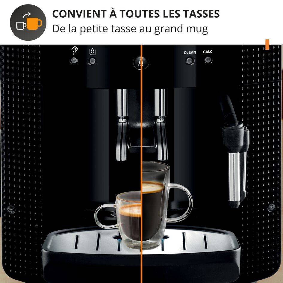 Essential, Krups, Machine à café à grains, Interface boutons, Buse vapeur pour Cappuccino