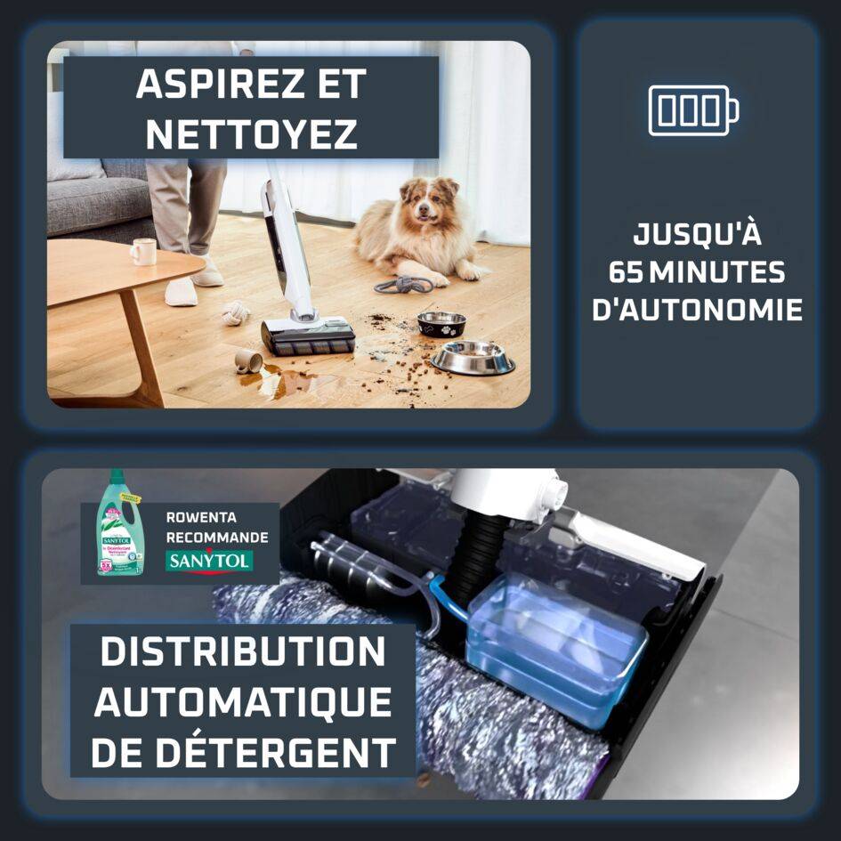X-Clean 12, Aspirateur laveur sans fil, Nettoyage efficace et intelligent