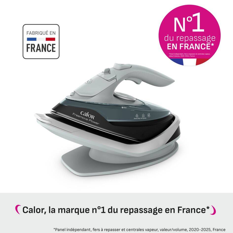 Freemove Power, Fer à Repasser Vapeur sans Fil, 40 g/min, Léger et Efficace, Calor