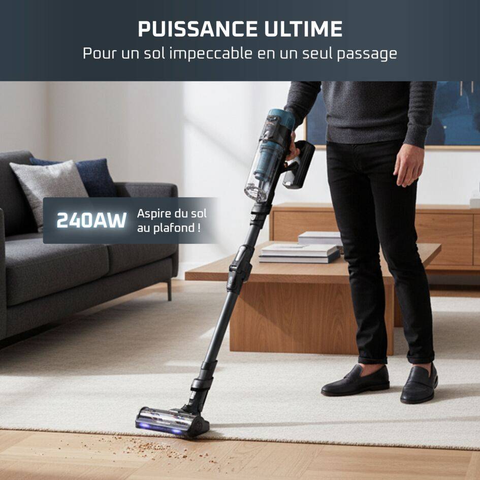 X-Force Flex&nbsp;14.80 Aqua, Aspirateur balai sans fil, 240&nbsp;AW, 90 min, Tête Lavante