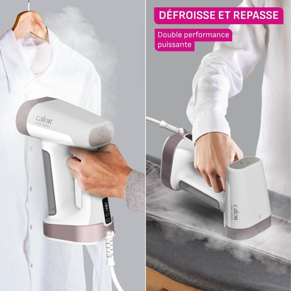Pure Force 2-en-1, Défroisseur à main et fer à repasser, 1800 W, 35 g/min, Calor
