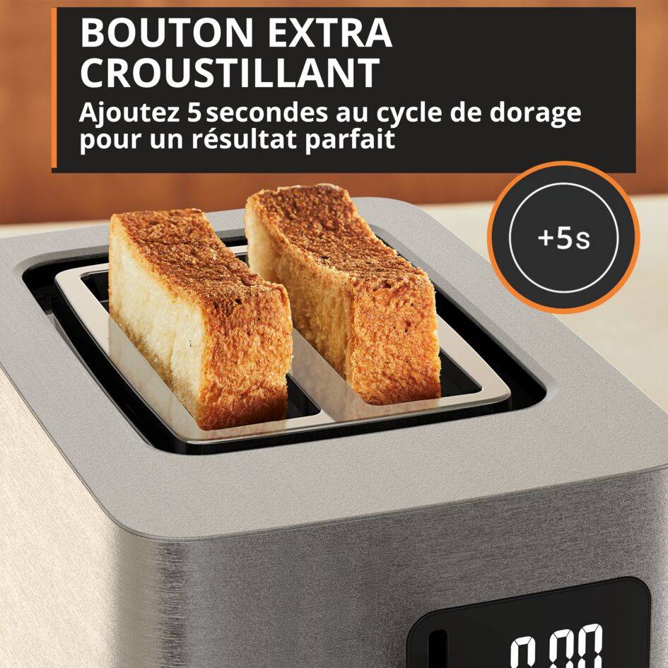 Selection, Grille-pain 2 fentes, Écran tactile facile d’utilisation, Affichage LED XL