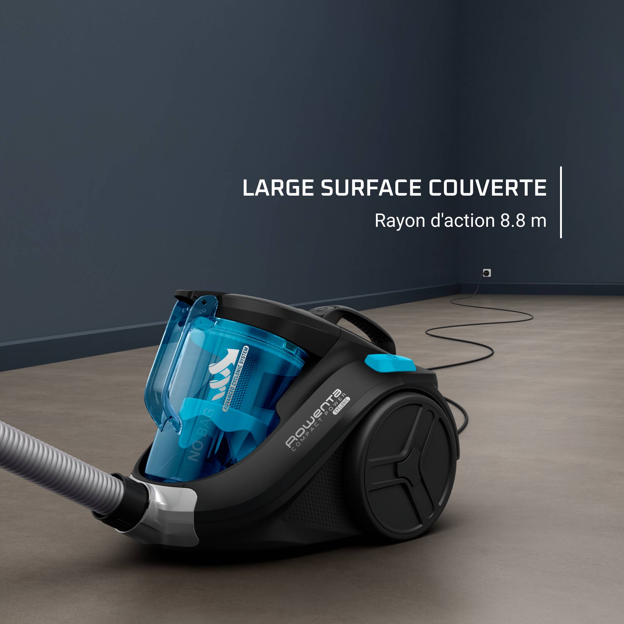 Compact Power Cyclonic, Aspirateur sans sac, 750W, Compact, Haute filtration