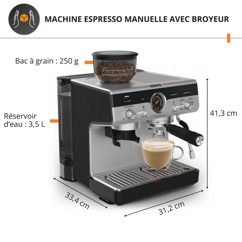 Precision, Machine espresso manuelle avec broyeur