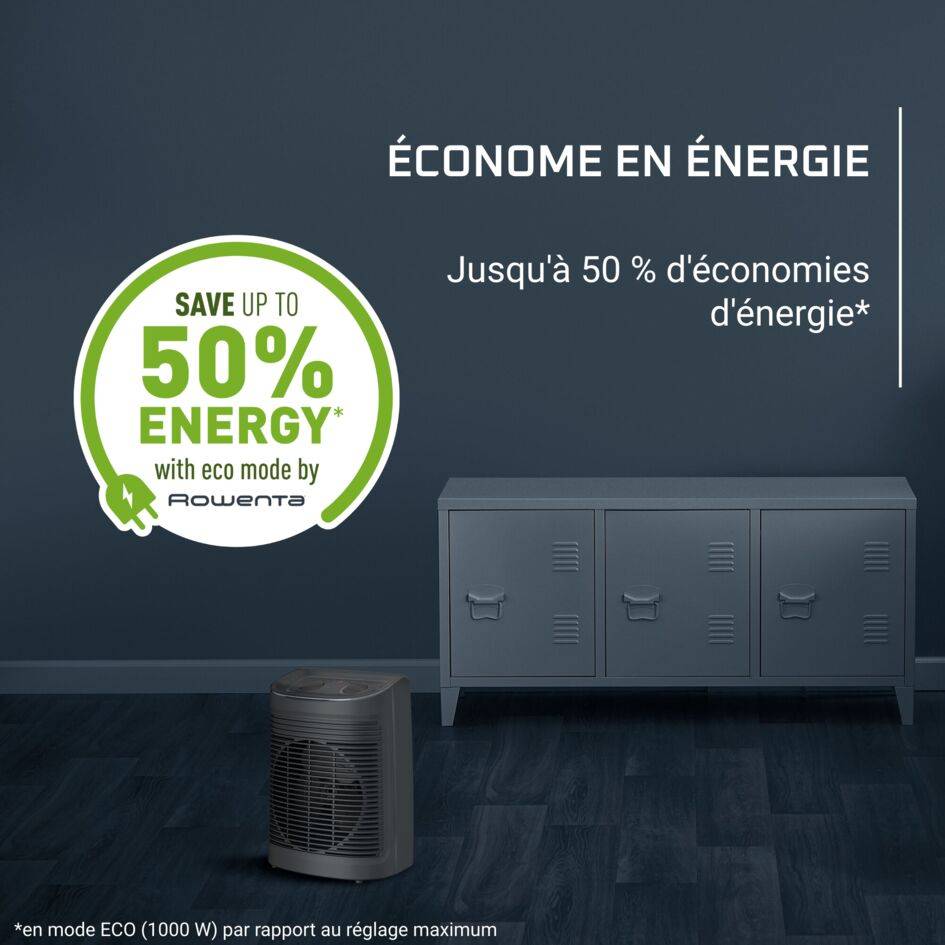 Instant Comfort Compact, Chauffage d'appoint, 44dB, 1000W/2000W