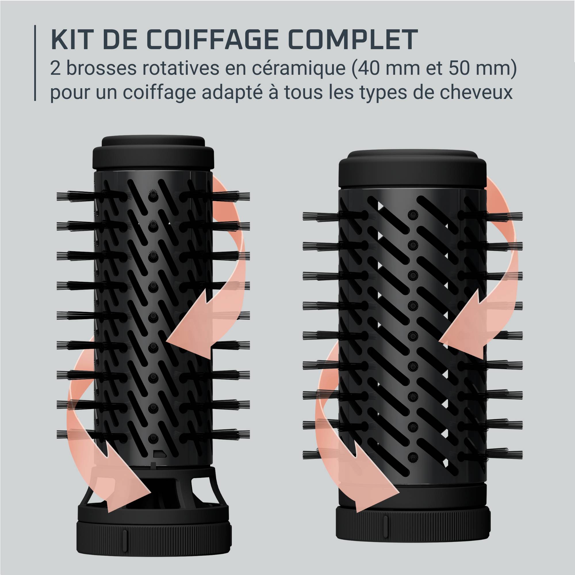 Brush Activ, Brosse Soufflante Rotative, 1000 W, Design Ergonomique, Calor