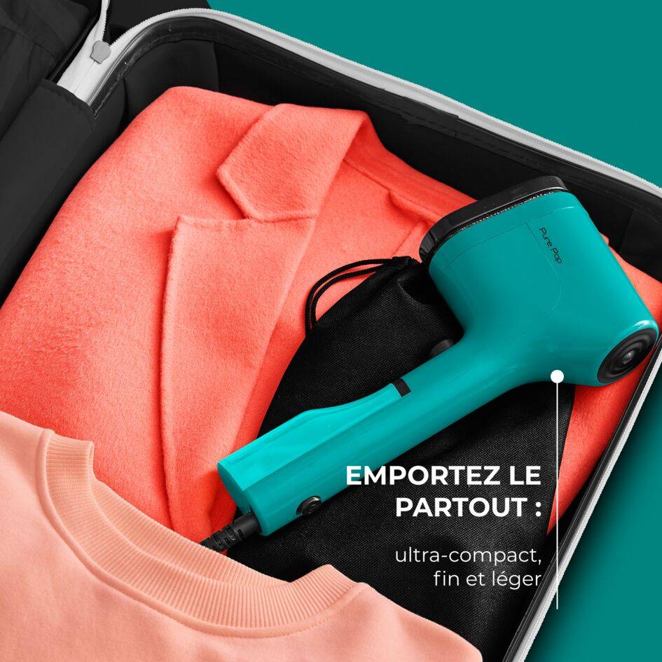 Pure POP Vert, Défroisseur à main, 1300 W, 20&nbsp;g/min, Compact, Voyage, Calor