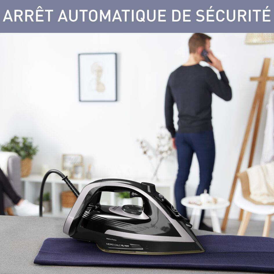 Puregliss, Fer à Repasser Vapeur, 50g/min, Pressing  280 g/min, Filtre Micro-Calc, Calor