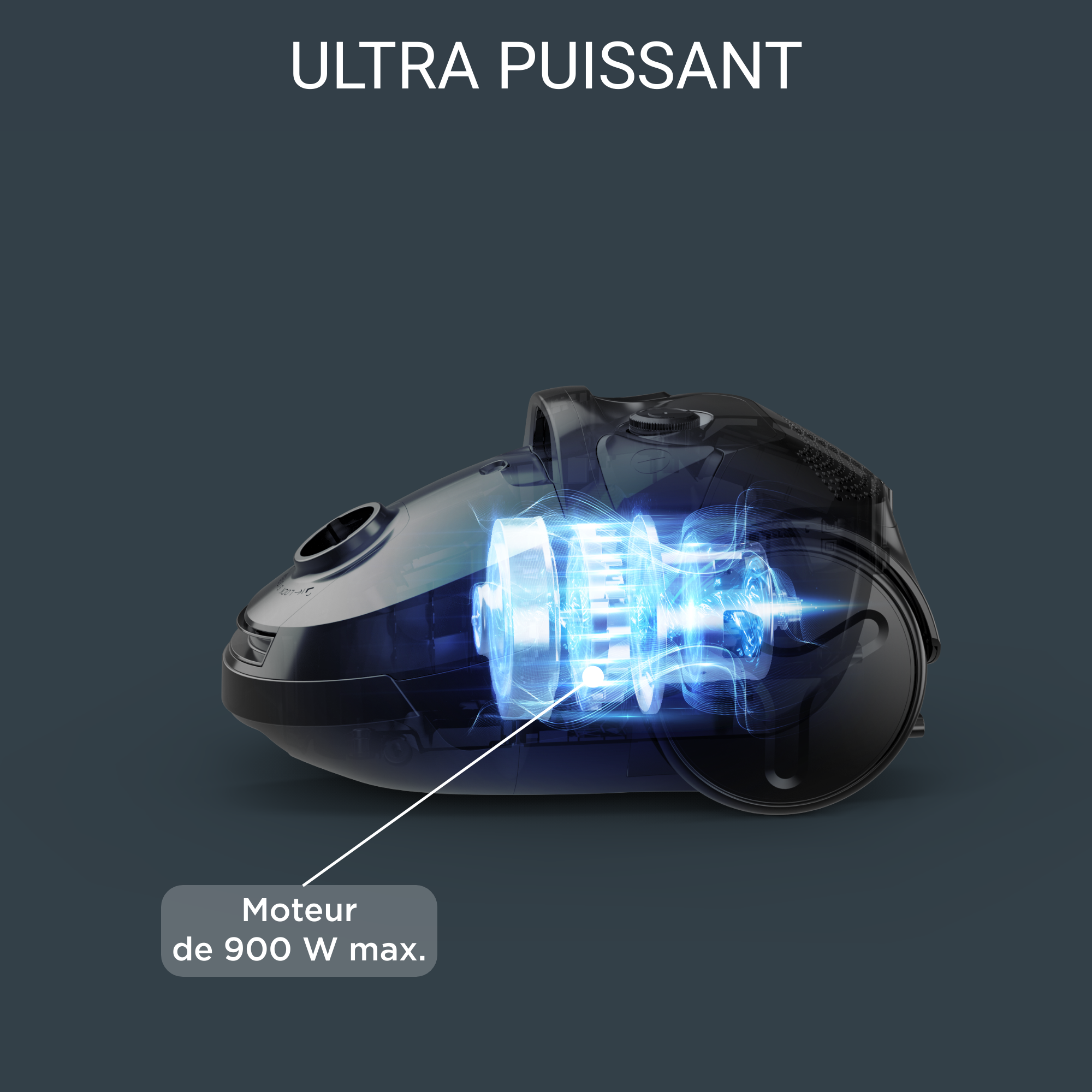 Compact Power Aspirateur avec sac, 900W max, compact, haute filtration, 3L