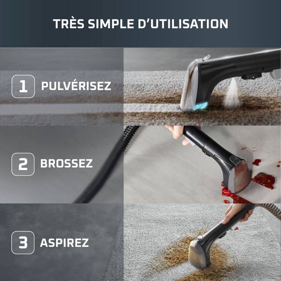 Clean It, Shampouineuse Détacheur, 750W, Polyvalent, Tous textiles